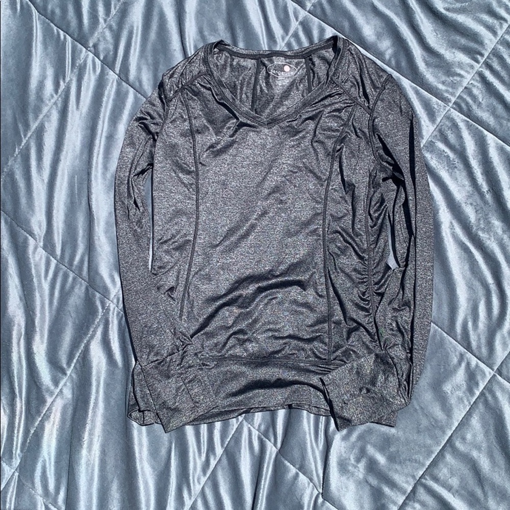 Tangerine V neck athletic shirt